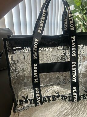 Playboy Signature Logo Transparent Tote Bag